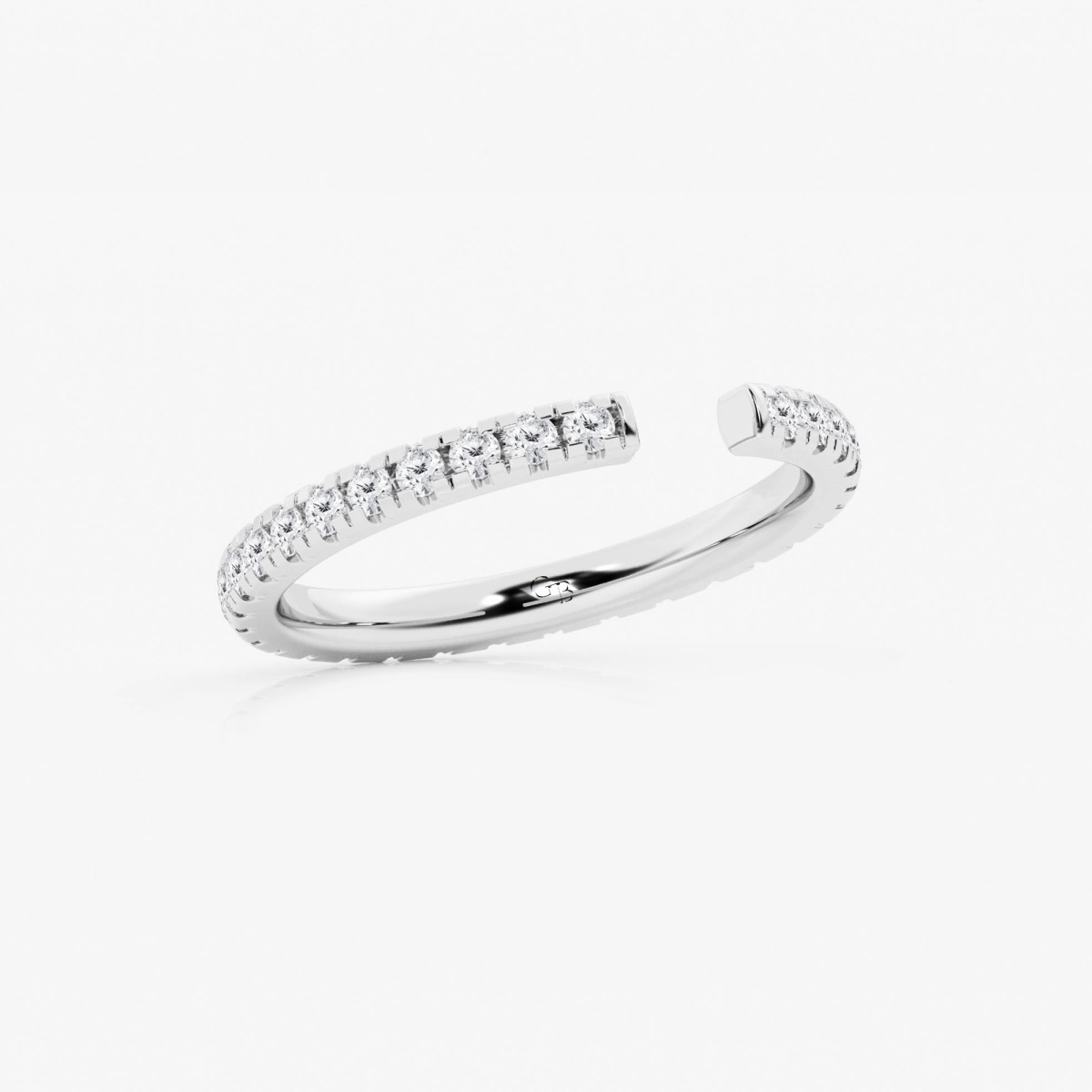 Additional Image 1 for  5/8 ctw Round Lab Grown Diamond French Pave Open Wedding Band