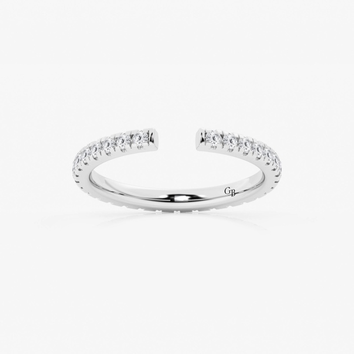 5/8 ctw Round Lab Grown Diamond French Pave Open Wedding Band