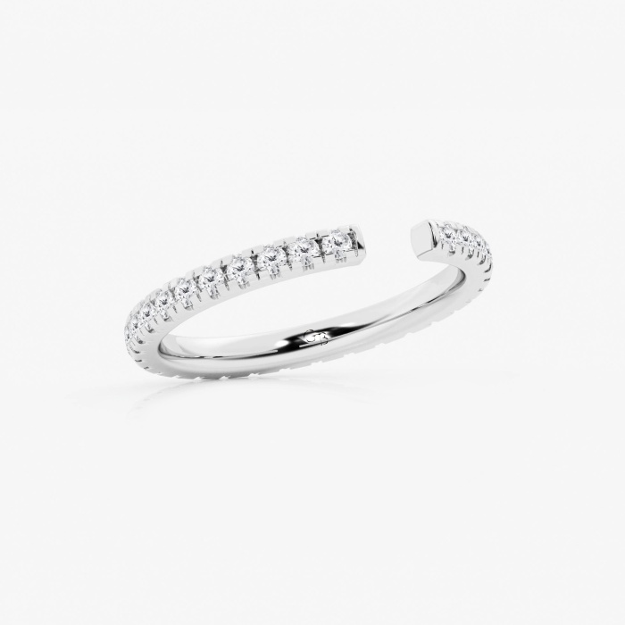 5/8 ctw Round Lab Grown Diamond French Pave Open Wedding Band