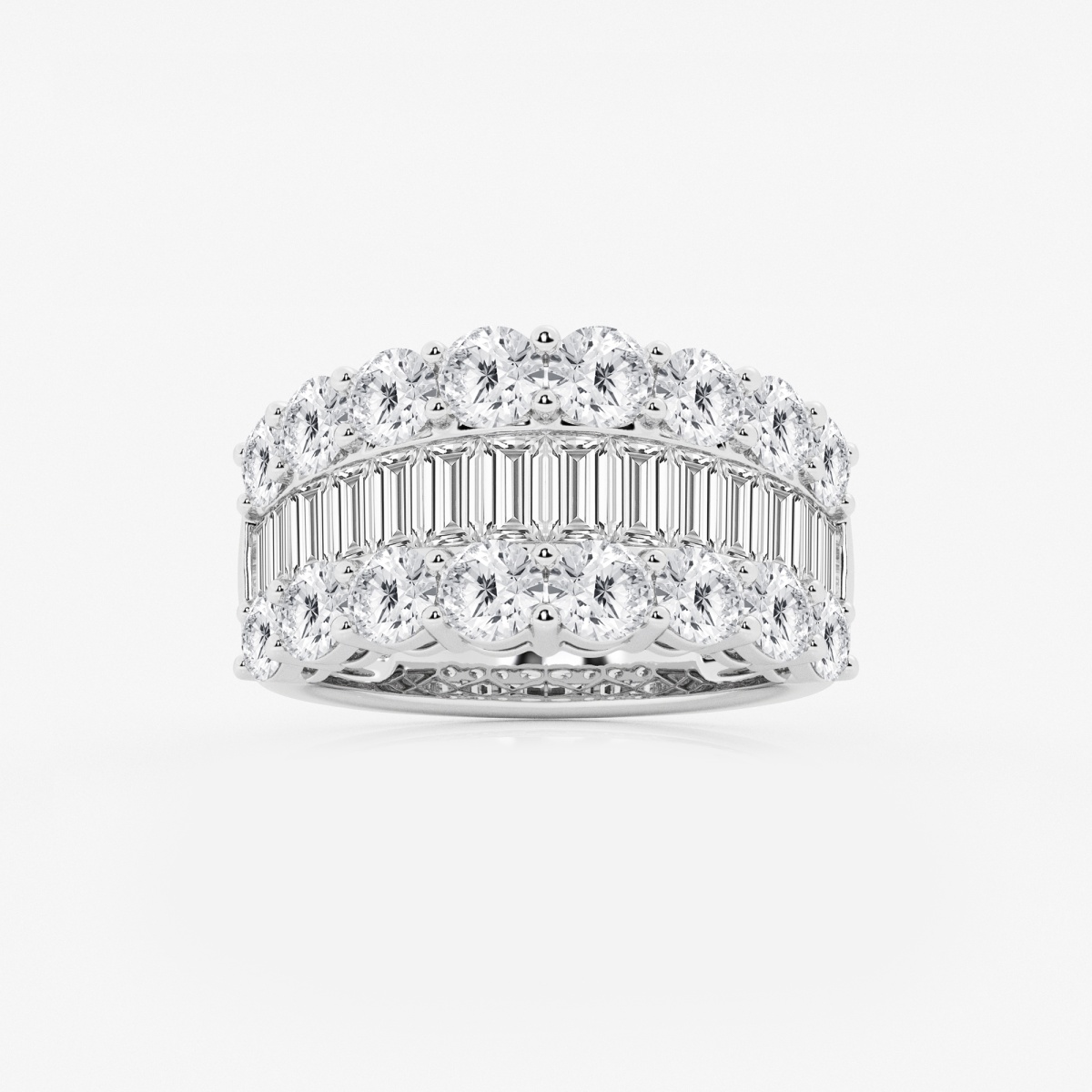 4 ctw Baguette and Round Lab Grown Diamond Fashion Band