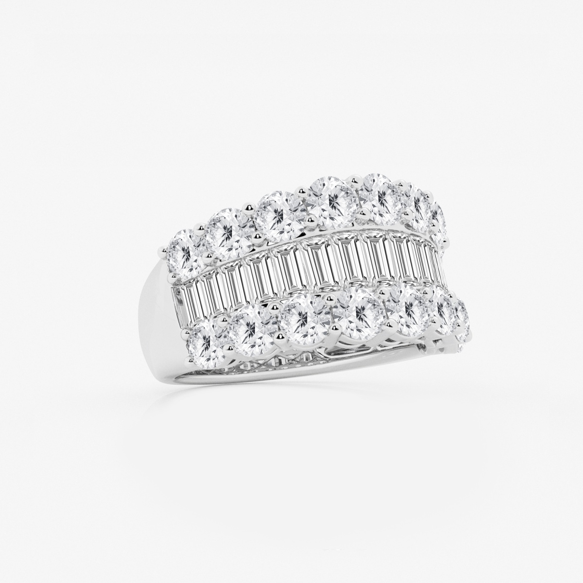Additional Image 1 for  4 ctw Baguette and Round Lab Grown Diamond Fashion Band