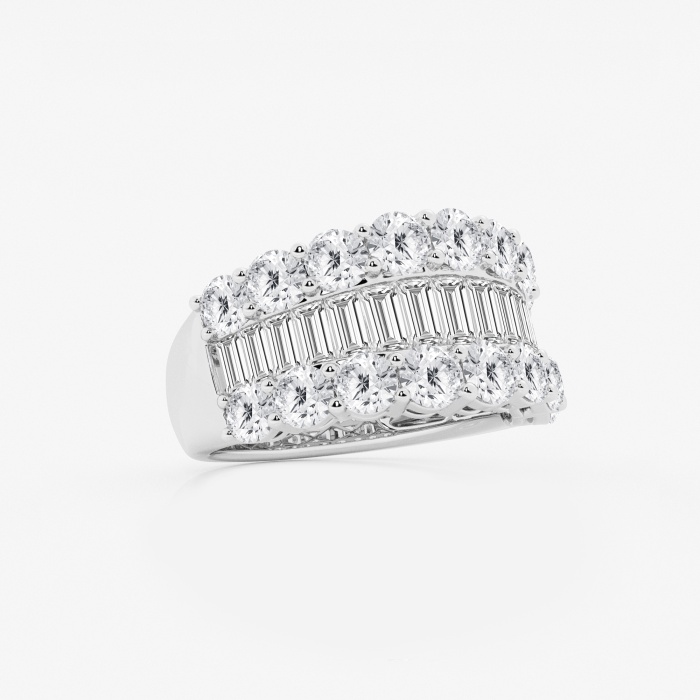 4 ctw Baguette and Round Lab Grown Diamond Fashion Band