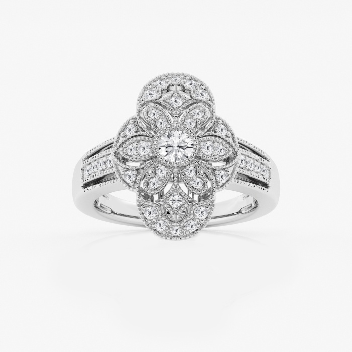 1/2 ctw Round Lab Grown Diamond Art Deco Fashion Band