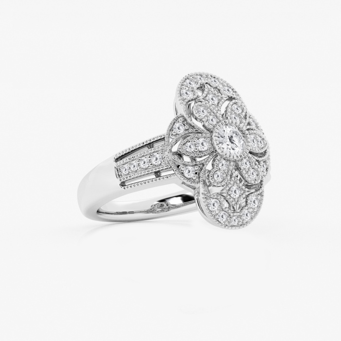 1/2 ctw Round Lab Grown Diamond Art Deco Fashion Band