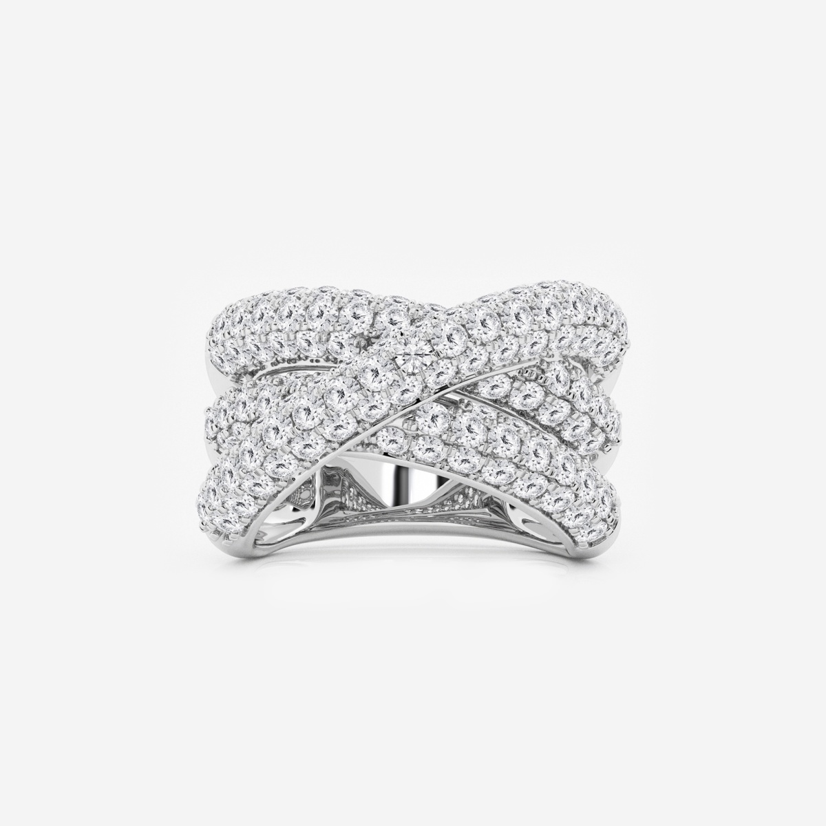 3 1/2 ctw Round Lab Grown Diamond Pave Crossover Fashion Band