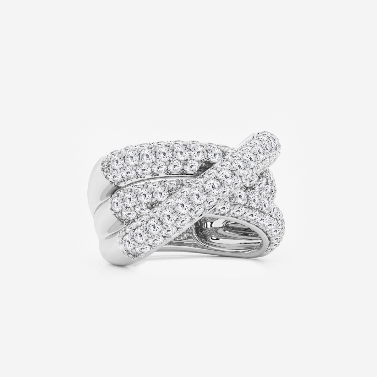 Additional Image 1 for  3 1/2 ctw Round Lab Grown Diamond Pave Crossover Fashion Band