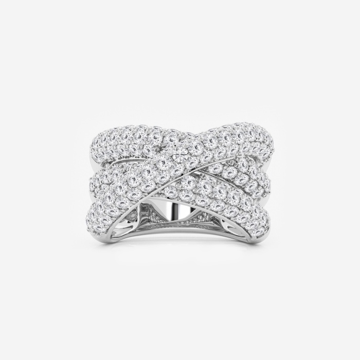 3 1/2 ctw Round Lab Grown Diamond Pave Crossover Fashion Band