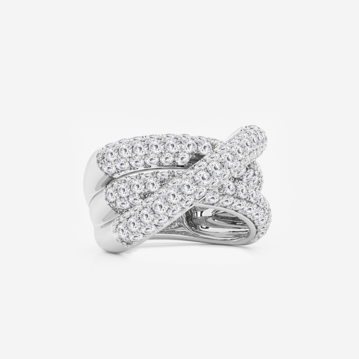3 1/2 ctw Round Lab Grown Diamond Pave Crossover Fashion Band