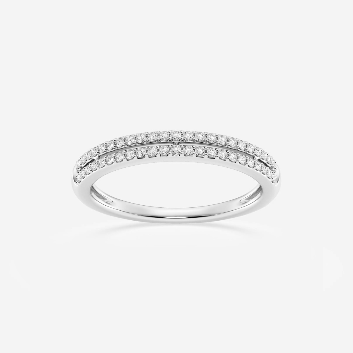 1/4 ctw Round Lab Grown Diamond Double Row Stackable Ring