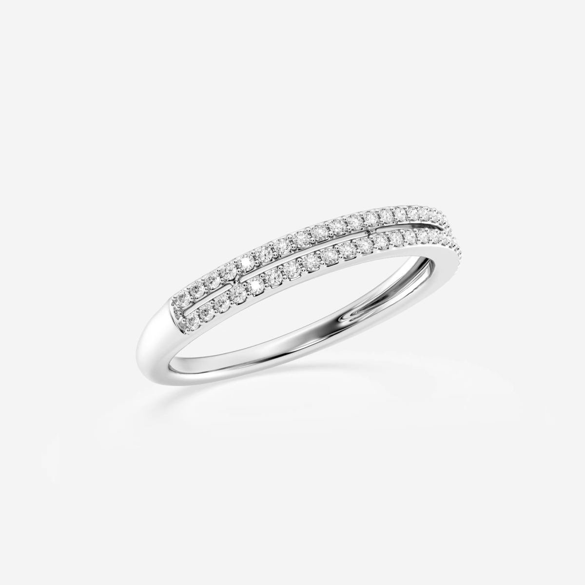 Additional Image 1 for  1/4 ctw Round Lab Grown Diamond Double Row Stackable Ring