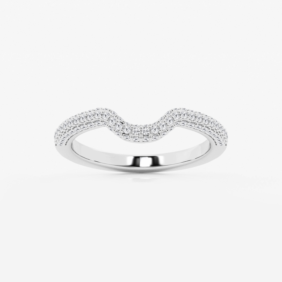 2/5 ctw Round Lab Grown Diamond Prong Set Wedding Band