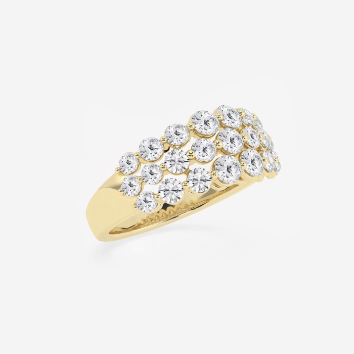 1 1/2 ctw Round Lab Grown Diamond Floating Three Row Fashion Band