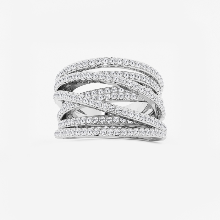 2 1/2 ctw Round Lab Grown Diamond Abstract Crossover Wide Fashion Band