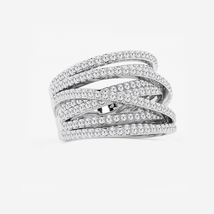 2 1/2 ctw Round Lab Grown Diamond Abstract Crossover Wide Fashion Band