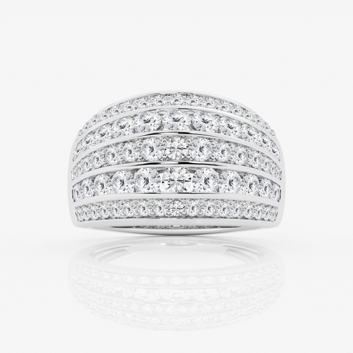2 ctw Round Lab Grown Diamond Five Row Fashion Band