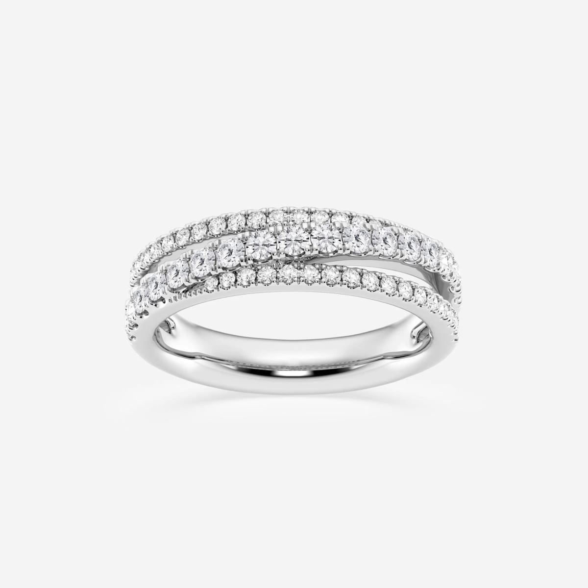 2/3 ctw Round Lab Grown Diamond Crossover Fashion Band