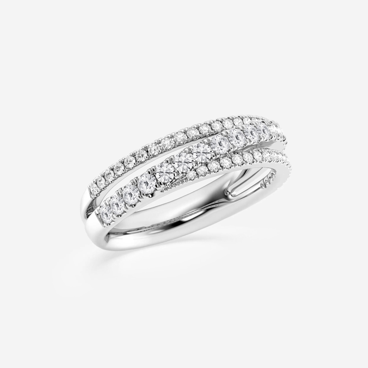 Additional Image 1 for  2/3 ctw Round Lab Grown Diamond Crossover Fashion Band