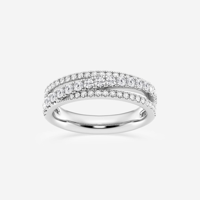 2/3 ctw Round Lab Grown Diamond Crossover Fashion Band