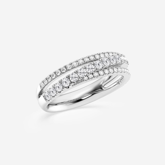 2/3 ctw Round Lab Grown Diamond Crossover Fashion Band