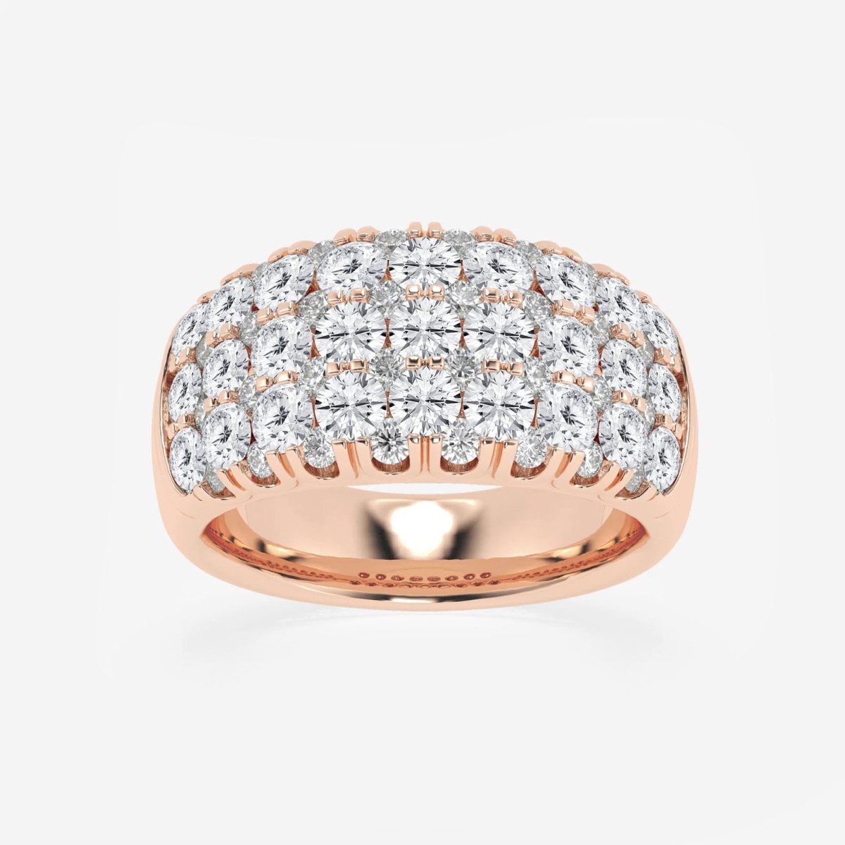 3 ctw Round Lab Grown Diamond Domed Fashion Band