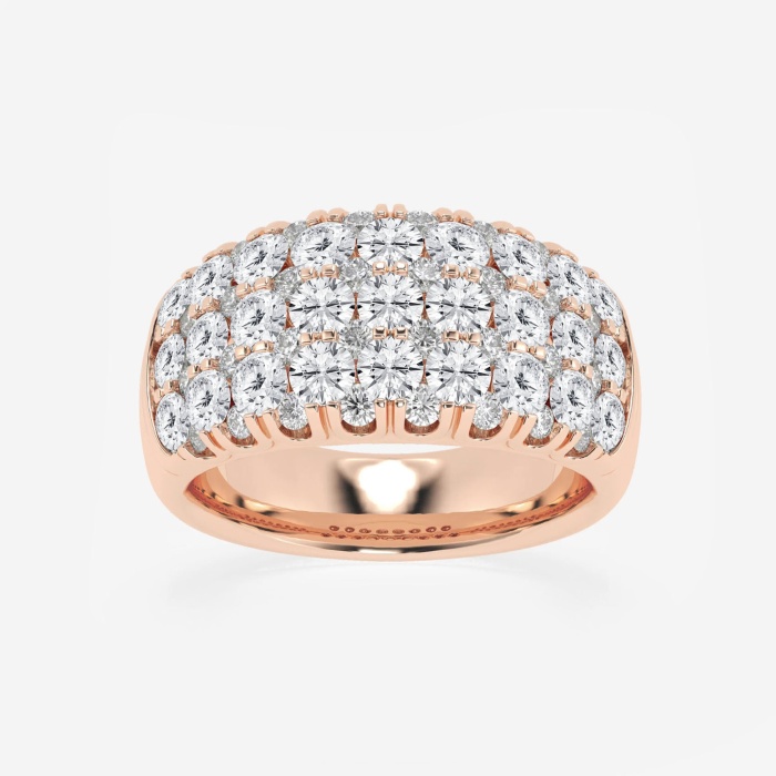 3 ctw Round Lab Grown Diamond Domed Fashion Band