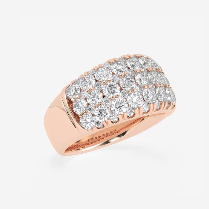 3 ctw Round Lab Grown Diamond Domed Fashion Band