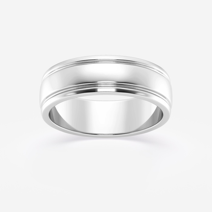 7mm High Polish Inlay Wedding Band