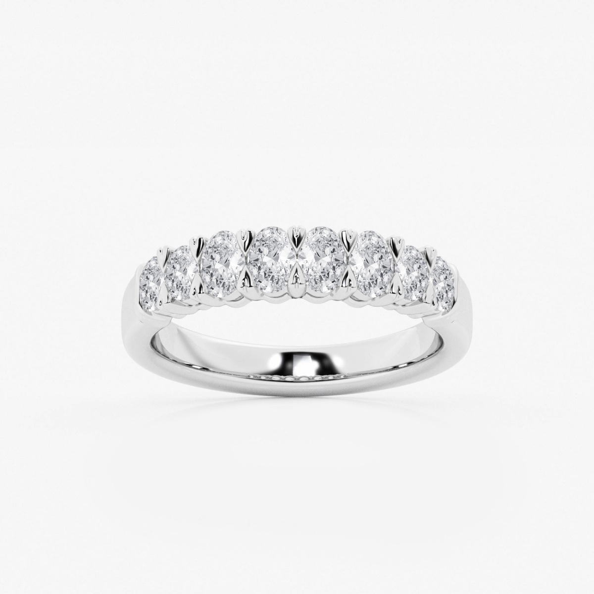 7/8 ctw Oval Lab Grown Diamond Eight Stone Anniversary Band