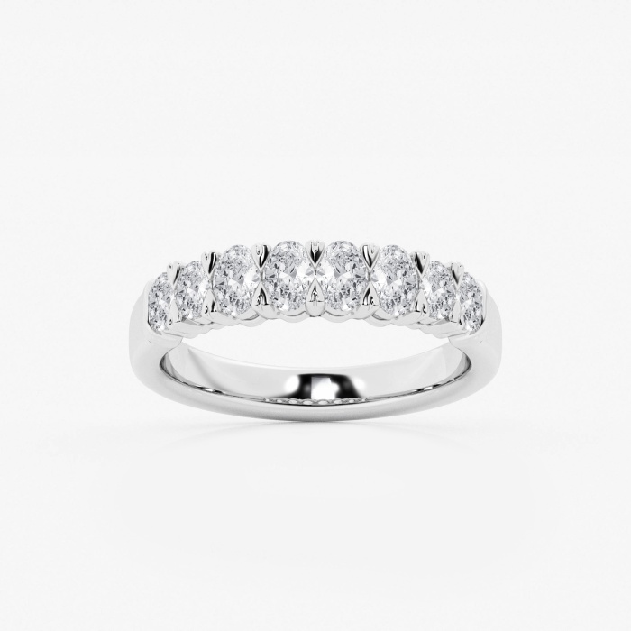 7/8 ctw Oval Lab Grown Diamond Eight Stone Anniversary Band