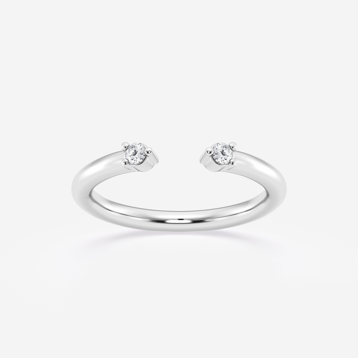 1/10 ctw Round Lab Grown Diamond Open Two Stone Wedding Band