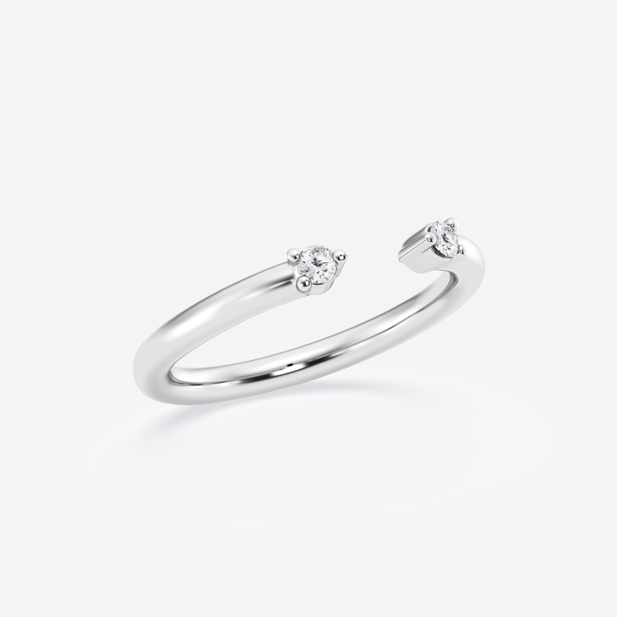 Additional Image 1 for  1/10 ctw Round Lab Grown Diamond Open Two Stone Wedding Band