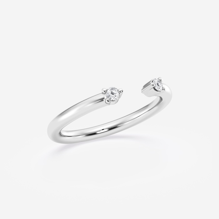 1/10 ctw Round Lab Grown Diamond Open Two Stone Wedding Band