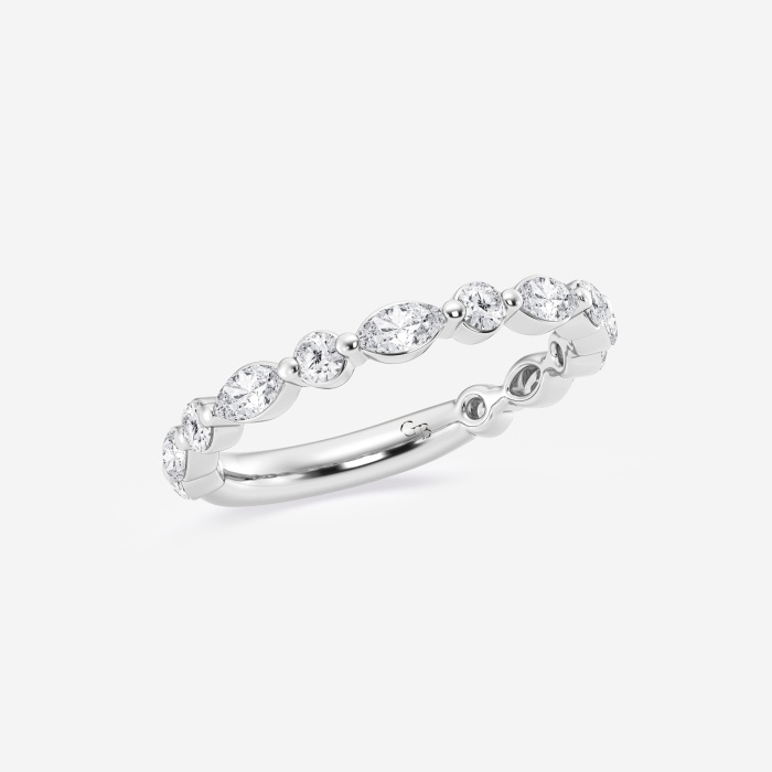 5/8 ctw Round and Marquise Lab Grown Diamond Floating Wedding Band