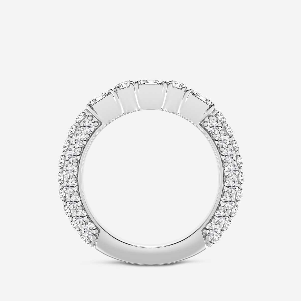 Additional Image 1 for  2 ctw Emerald & Round Lab Grown Diamond Rollover Fashion Band