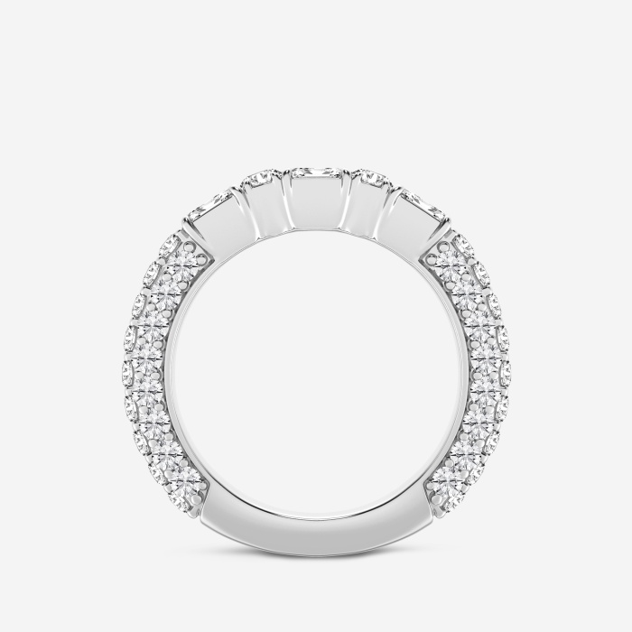 2 ctw Emerald & Round Lab Grown Diamond Rollover Fashion Band