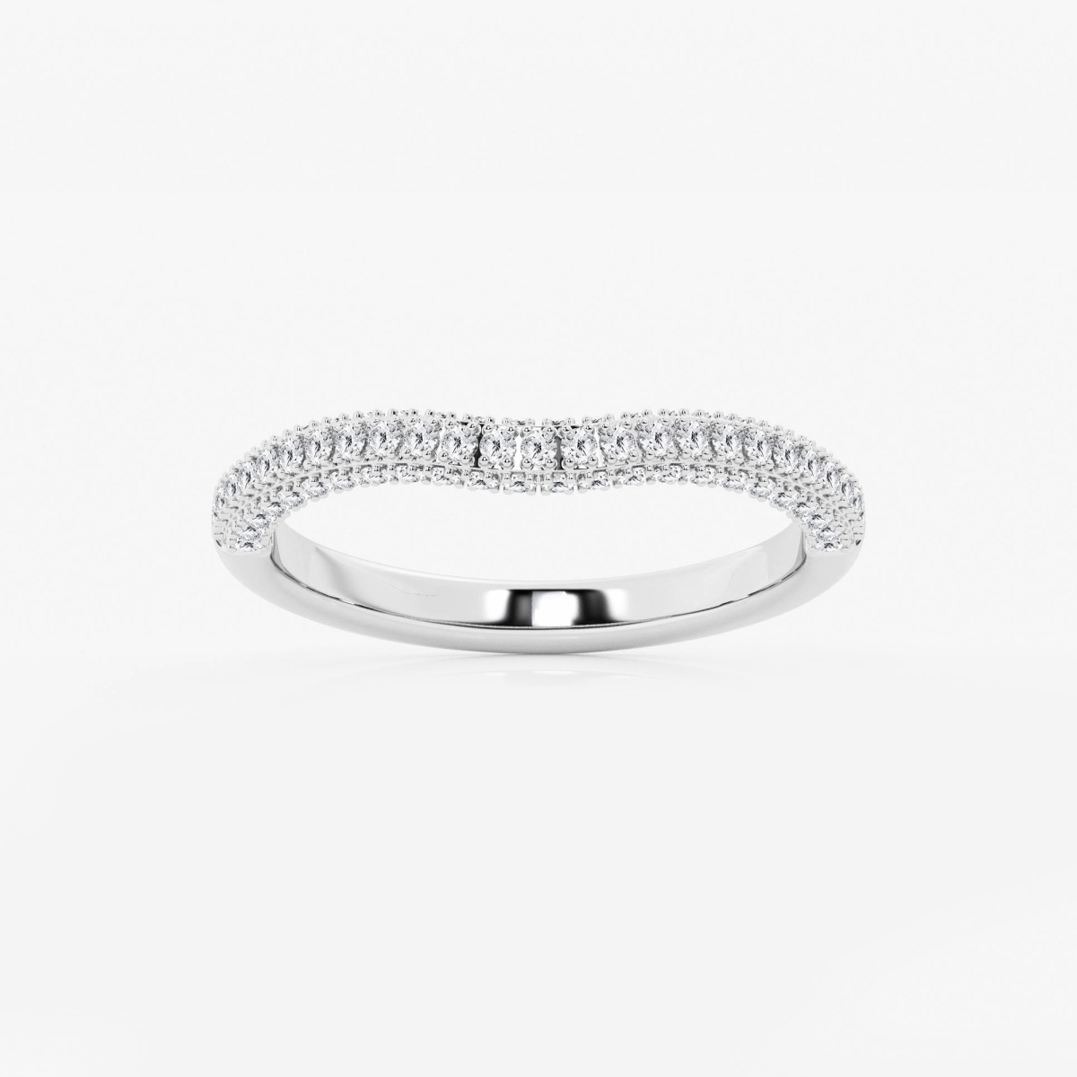 2/5 ctw Round Lab Grown Diamond Prong Set Contour Wedding Band