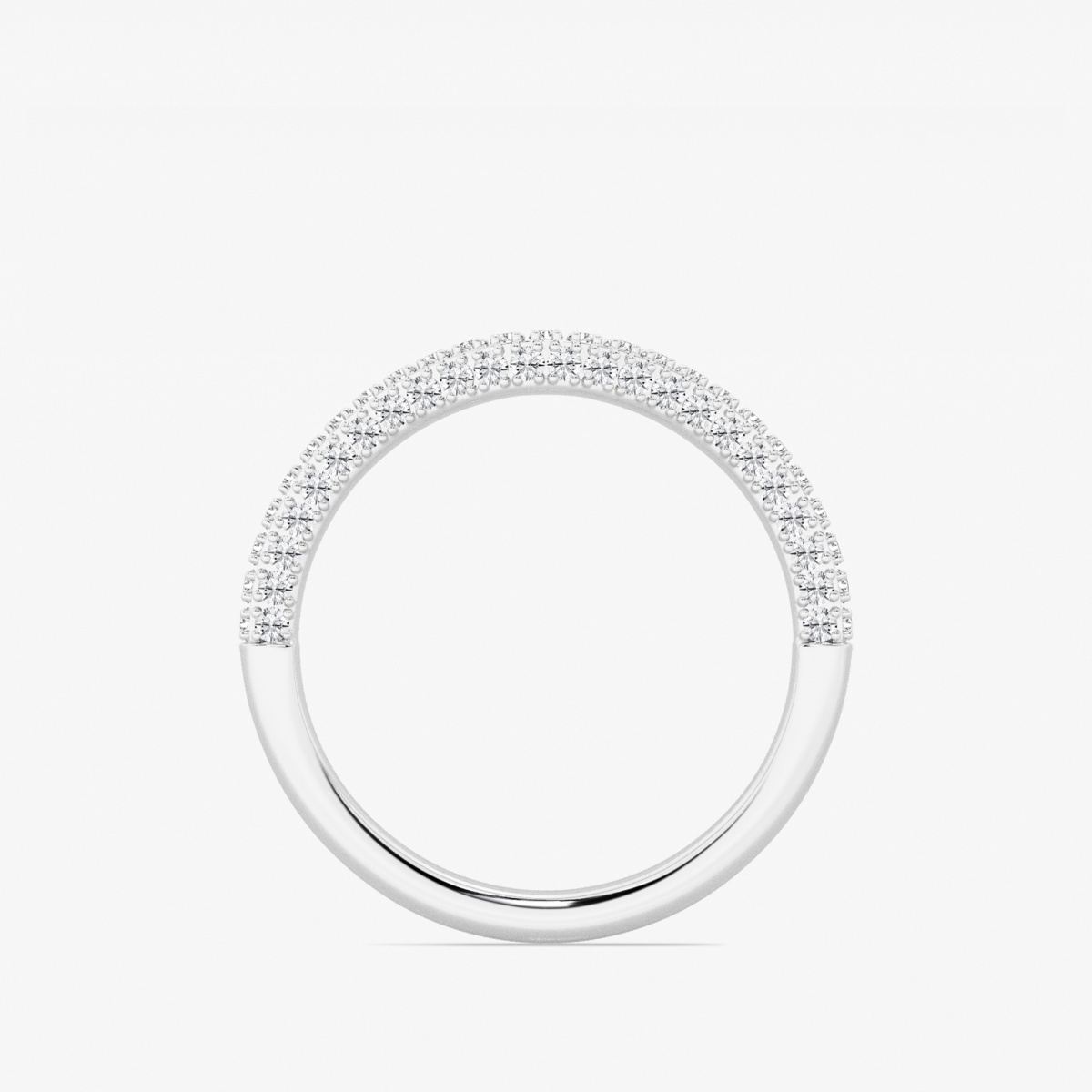 Additional Image 1 for  2/5 ctw Round Lab Grown Diamond Prong Set Contour Wedding Band