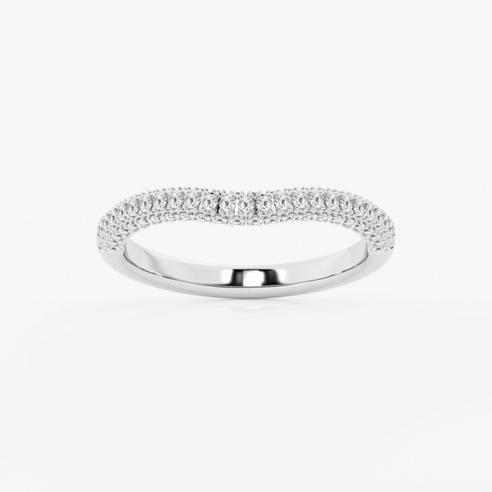2/5 ctw Round Lab Grown Diamond Prong Set Contour Wedding Band