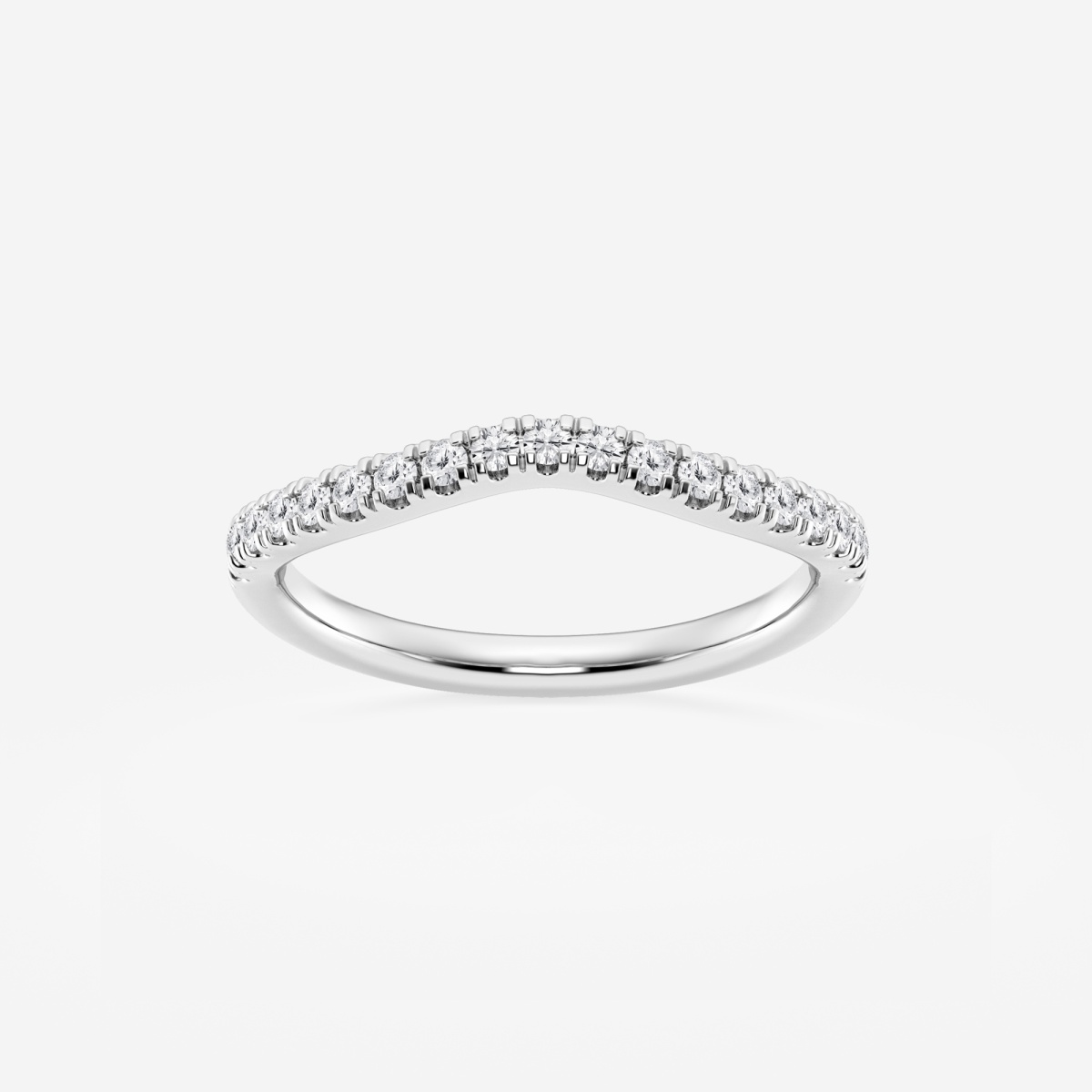 1/4 ctw Round Lab Grown Diamond Contour Wedding Band