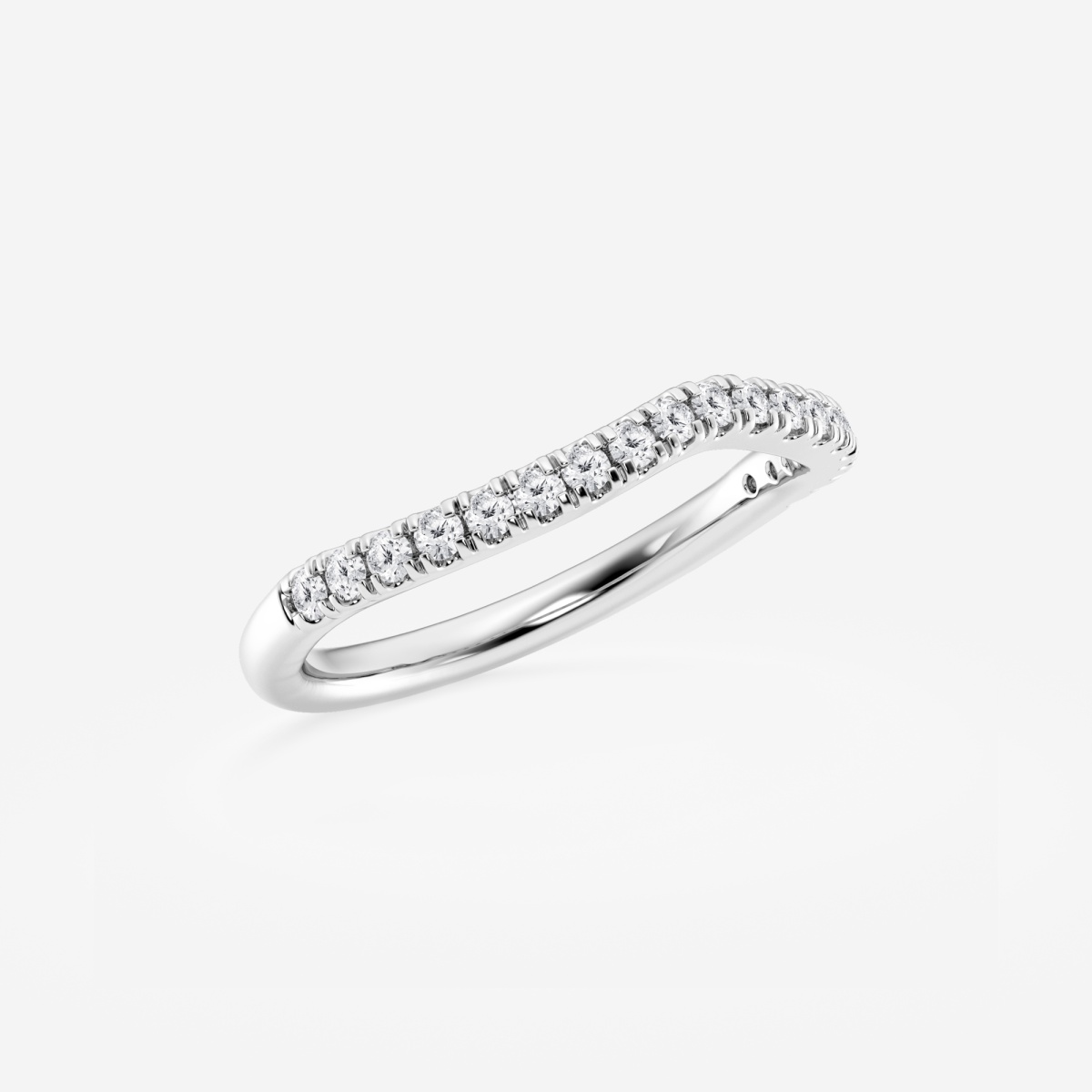 Additional Image 1 for  1/4 ctw Round Lab Grown Diamond Contour Wedding Band