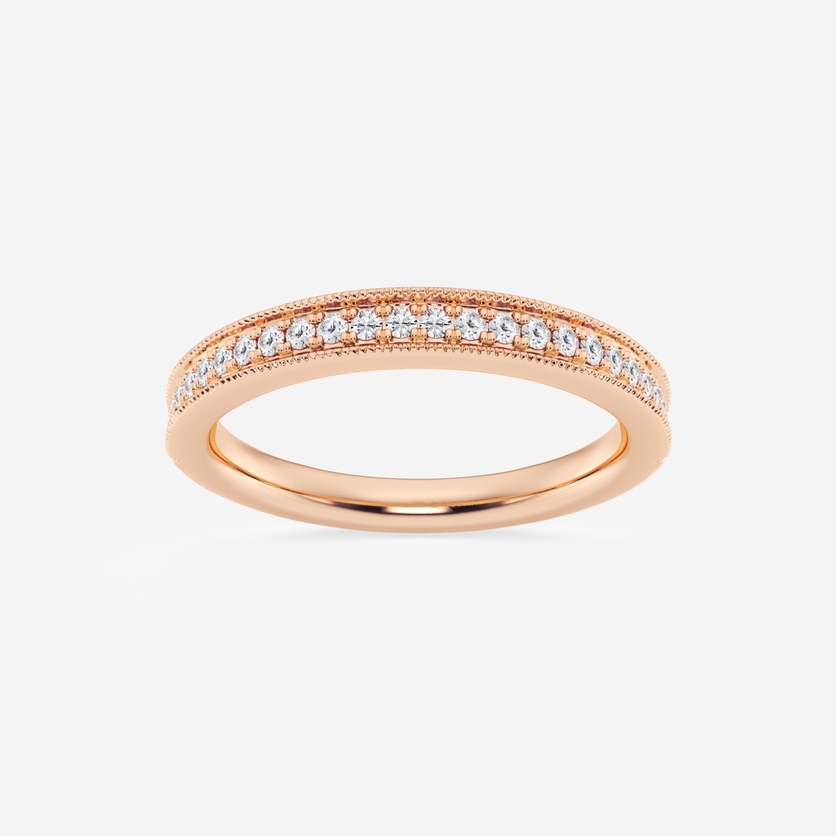 1/5 ctw Round Lab Grown Diamond Milgrain Wedding Band