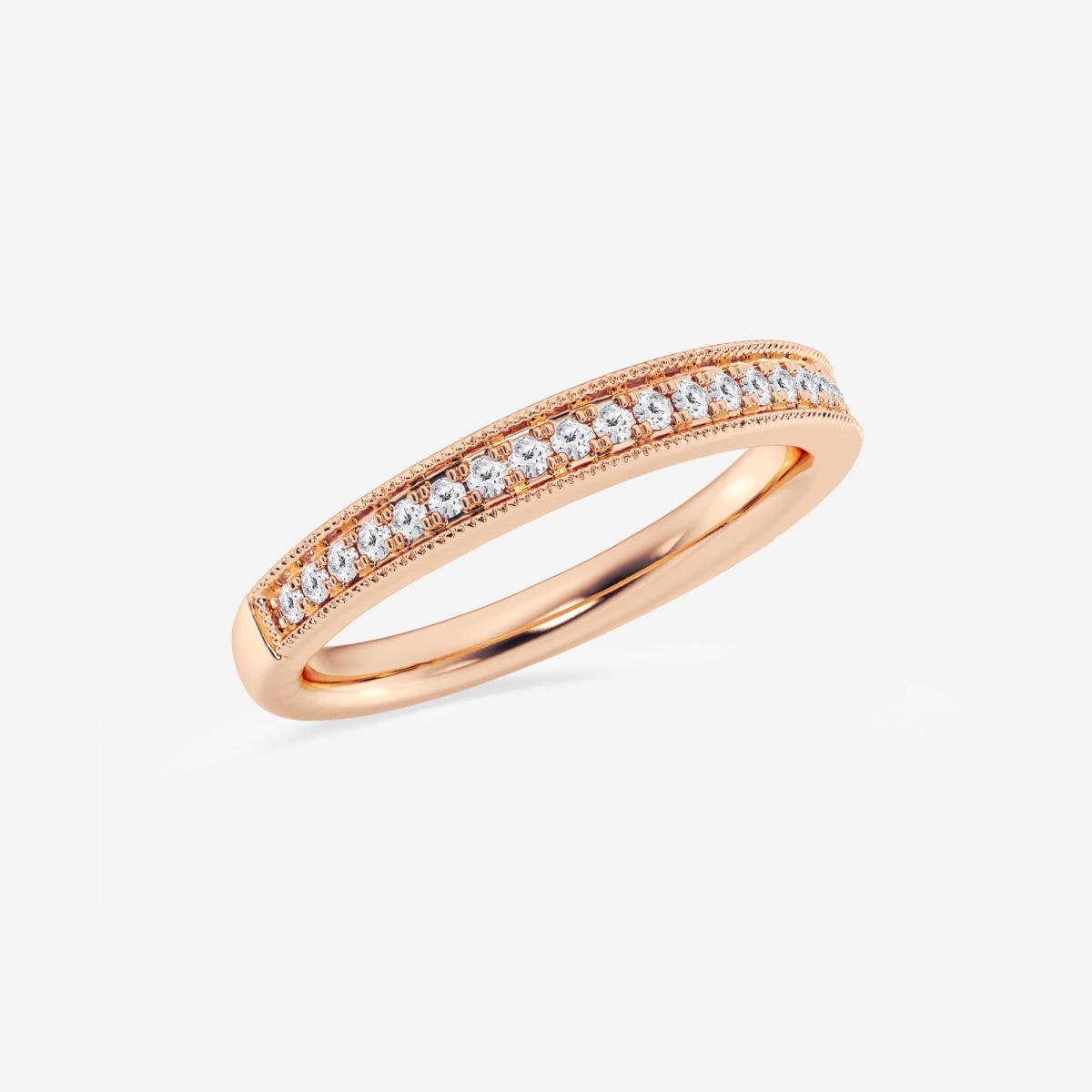 Additional Image 1 for  1/5 ctw Round Lab Grown Diamond Milgrain Wedding Band
