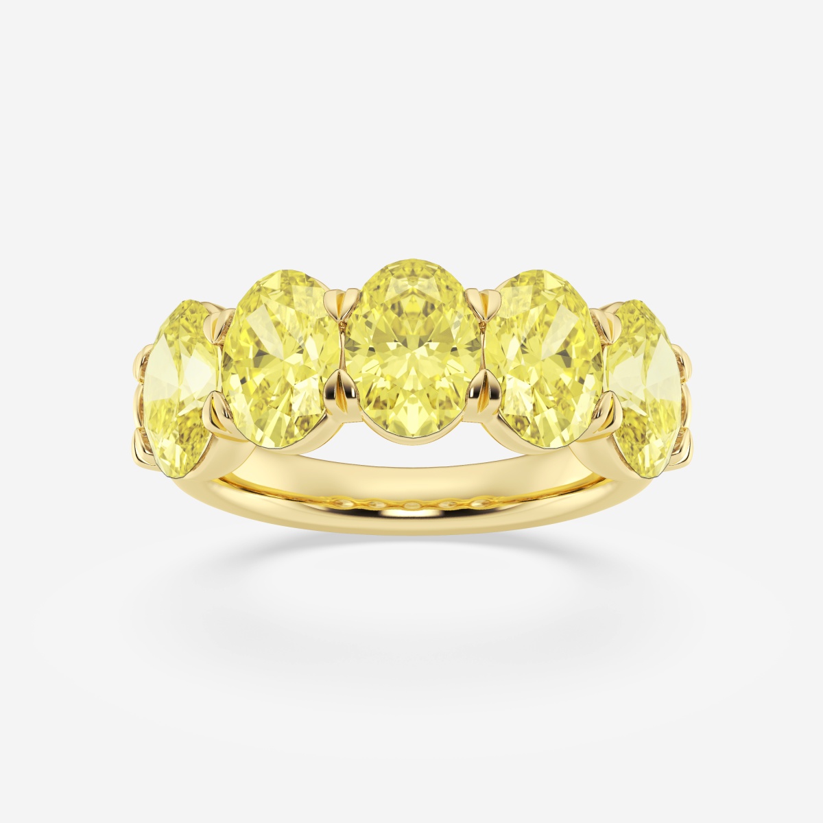 5 ctw Oval Lab Grown Diamond Five-Stone Anniversary Band