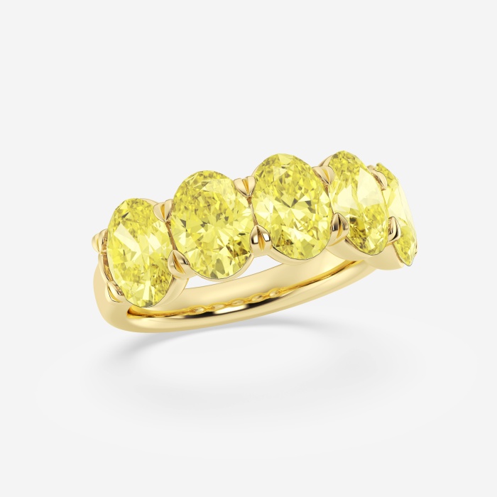 5 ctw Oval Lab Grown Diamond Five-Stone Anniversary Band