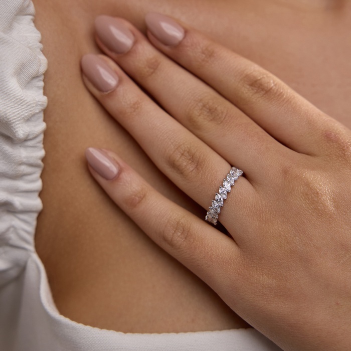 2 ctw Marquise Lab Grown Diamond Eternity Band - 4.2mm Width