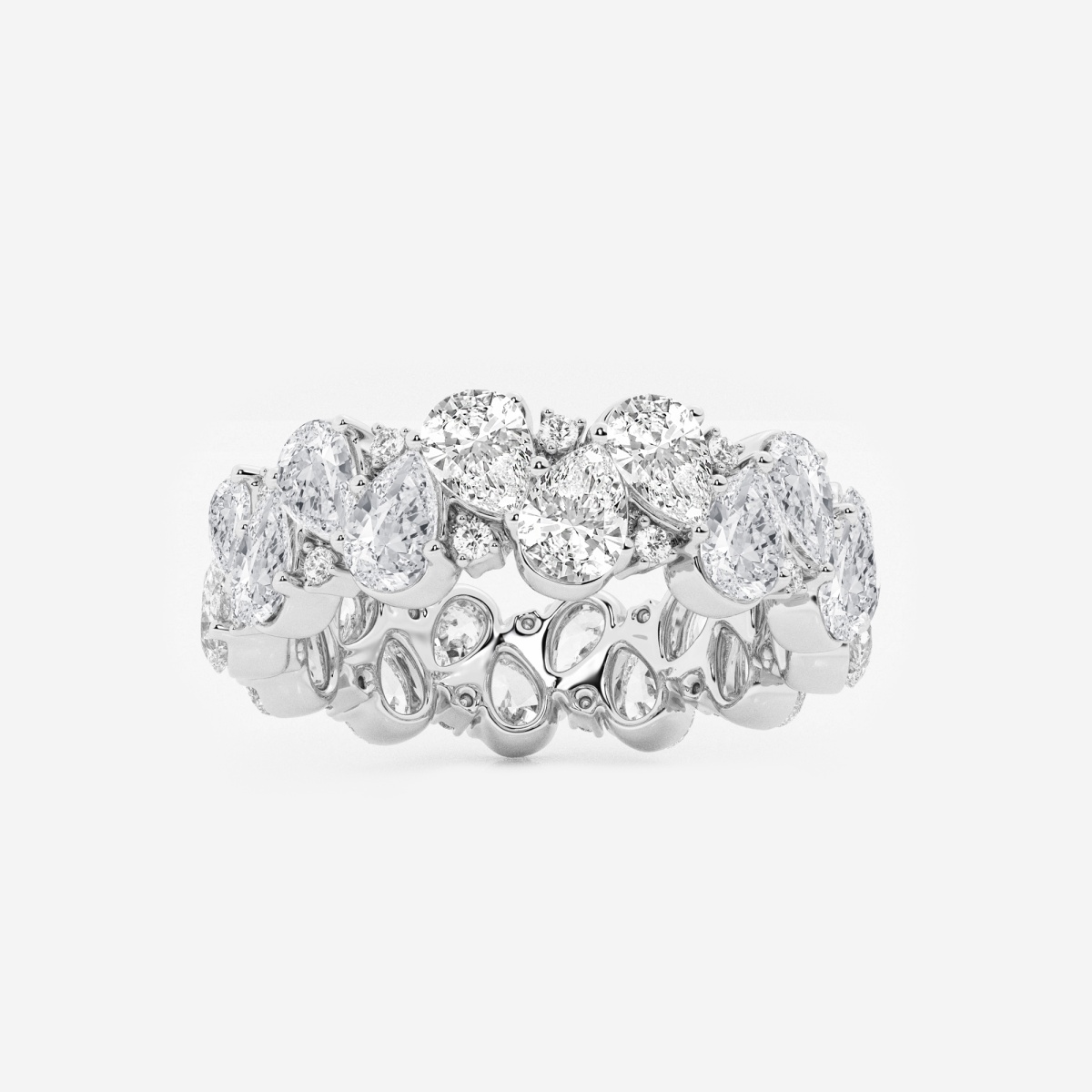 3 7/8 ctw Pear and Round Lab Grown Diamond Alternating Eternity Band