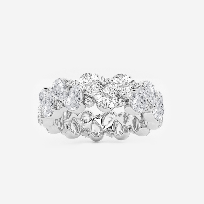 3 7/8 ctw Pear and Round Lab Grown Diamond Alternating Eternity Band