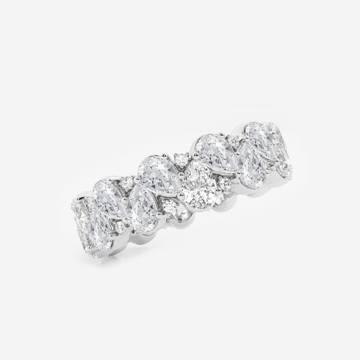 3 7/8 ctw Pear and Round Lab Grown Diamond Alternating Eternity Band