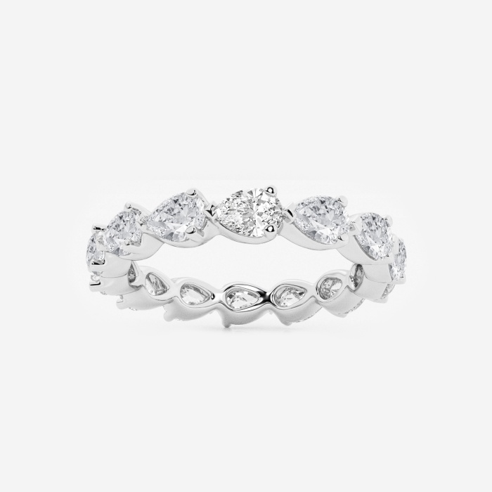 2 ctw Floating Pear Lab Grown Diamond Eternity Band - 2.8mm Width