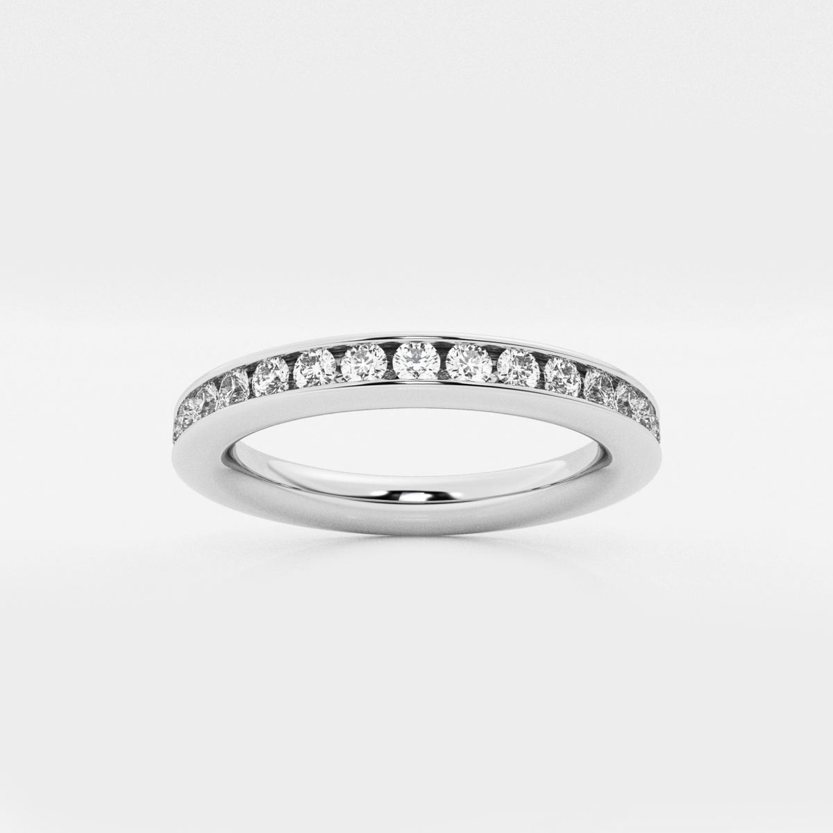 1 ctw Round Lab Grown Diamond Earth Eternity Band 14K White Gold - 2.8mm Width